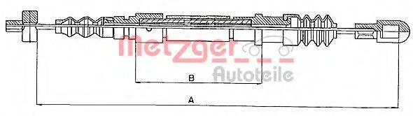 Трос, стояночная тормозная система METZGER 10.824