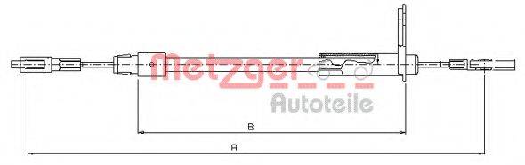 Трос, стояночная тормозная система METZGER 10.9442