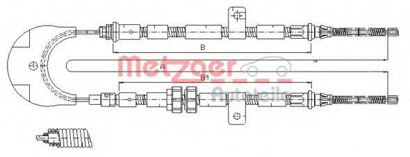 Трос, стояночная тормозная система METZGER 11.5444