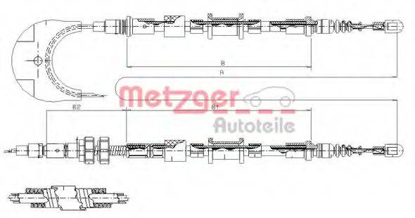 Трос, стояночная тормозная система METZGER 11.5493