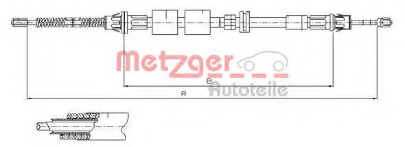 Трос, стояночная тормозная система METZGER 11.5507
