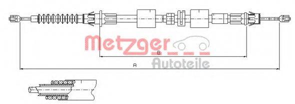 Трос, стояночная тормозная система METZGER 11.5508