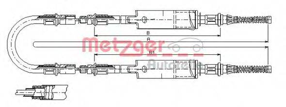 Трос, стояночная тормозная система METZGER 11.5662