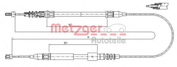 Трос, стояночная тормозная система METZGER 11.5762