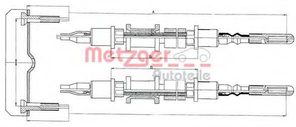 METZGER 115821 Трос, стояночная тормозная система