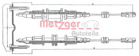 Трос, стояночная тормозная система METZGER 11.5853