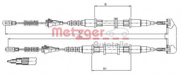METZGER 115854 Трос, стояночная тормозная система