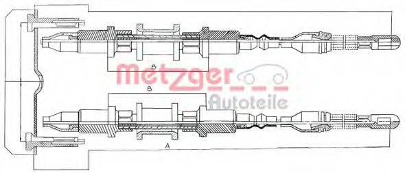 Трос, стояночная тормозная система METZGER 11.5855