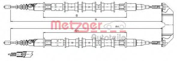 Трос, стояночная тормозная система METZGER 11.5933