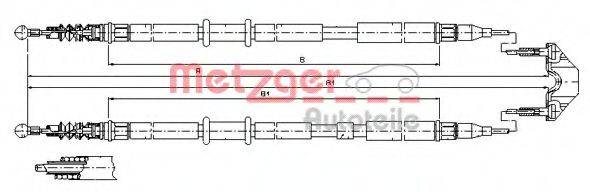 Трос, стояночная тормозная система METZGER 11.5952