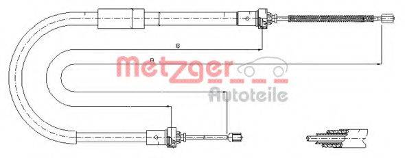 METZGER 116573 Трос, стояночная тормозная система