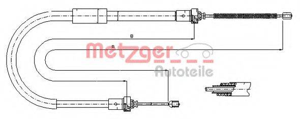 METZGER 116574 Трос, стояночная тормозная система