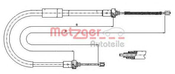 METZGER 116661 Трос, стояночная тормозная система