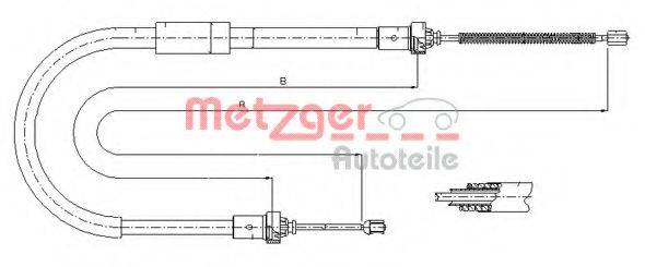 METZGER 116662 Трос, стояночная тормозная система