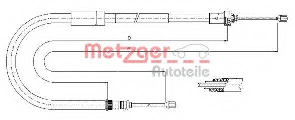 METZGER 116663 Трос, стояночная тормозная система