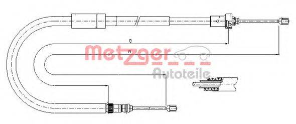 METZGER 116664 Трос, стояночная тормозная система