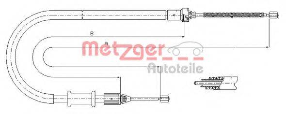 METZGER 116676 Трос, стояночная тормозная система