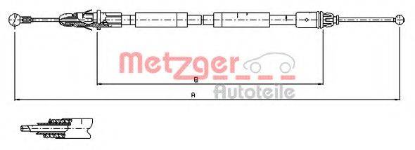 Трос, стояночная тормозная система METZGER 11.6804