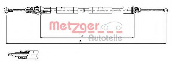 METZGER 116805 Трос, стояночная тормозная система