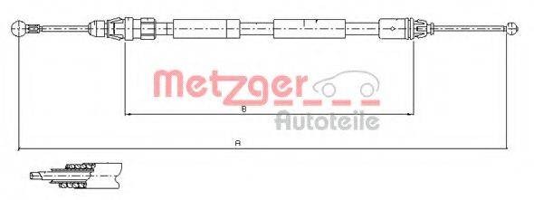 METZGER 116807 Трос, стояночная тормозная система