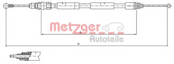 METZGER 116808 Трос, стояночная тормозная система