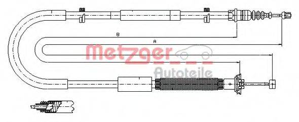 METZGER 120703 Трос, стояночная тормозная система