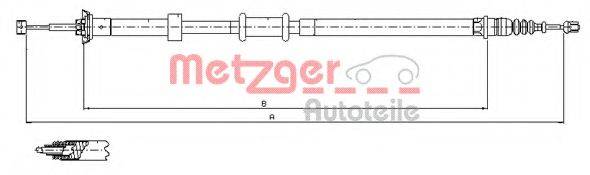 METZGER 120726 Трос, стояночная тормозная система