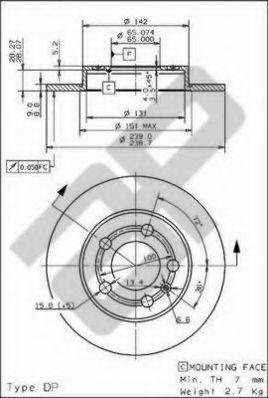 Тормозной диск METZGER 14841 V