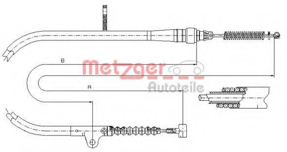Трос, стояночная тормозная система METZGER 17.0202