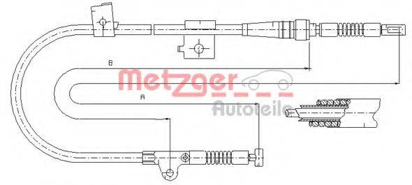 Трос, стояночная тормозная система METZGER 17.0216
