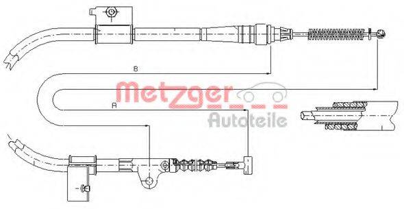METZGER 170331 Трос, стояночная тормозная система