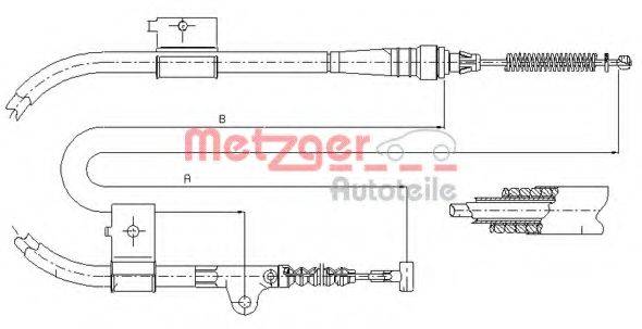 METZGER 170332 Трос, стояночная тормозная система