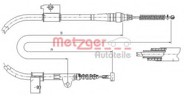METZGER 170333 Трос, стояночная тормозная система