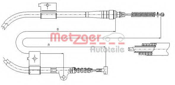 METZGER 170334 Трос, стояночная тормозная система