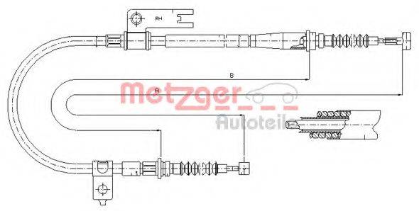 Трос, стояночная тормозная система METZGER 17.0595