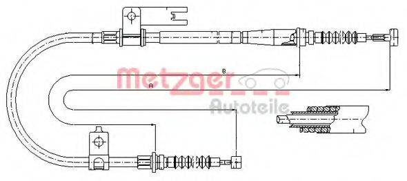 METZGER 170596 Трос, стояночная тормозная система