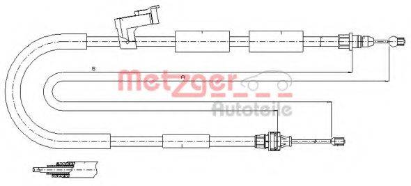 METZGER 170685 Трос, стояночная тормозная система