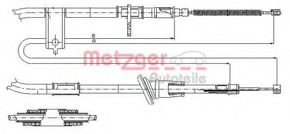 Трос, стояночная тормозная система METZGER 17.2512