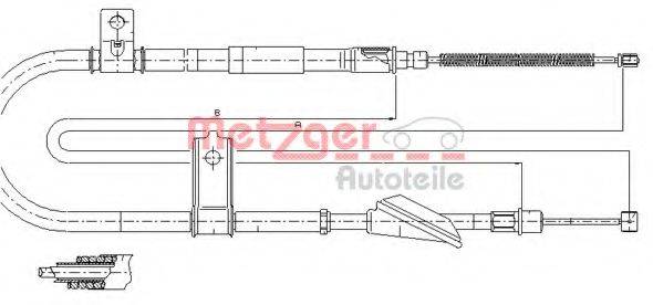METZGER 172514 Трос, стояночная тормозная система