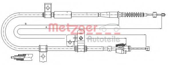 METZGER 172524 Трос, стояночная тормозная система