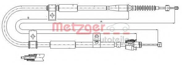 METZGER 172525 Трос, стояночная тормозная система