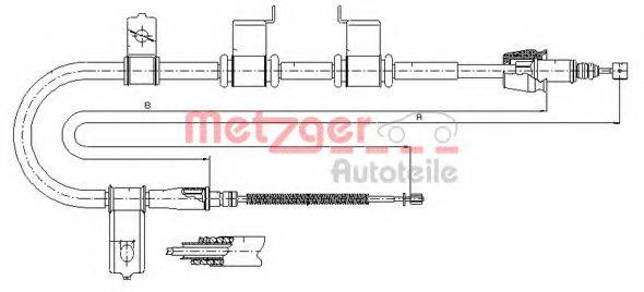 METZGER 172540 Трос, стояночная тормозная система