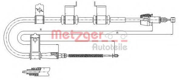 METZGER 172542 Трос, стояночная тормозная система