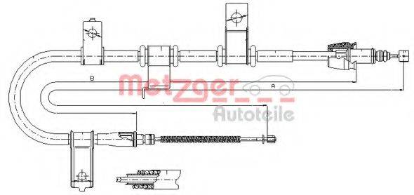 METZGER 172543 Трос, стояночная тормозная система
