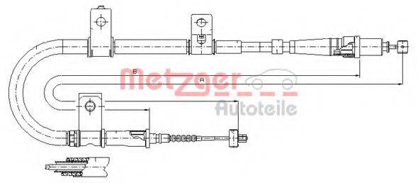 METZGER 172550 Трос, стояночная тормозная система
