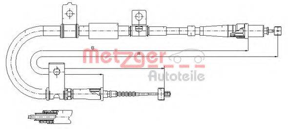 METZGER 172551 Трос, стояночная тормозная система