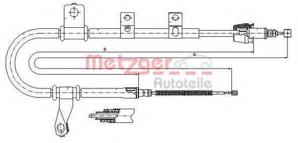 METZGER 172560 Трос, стояночная тормозная система