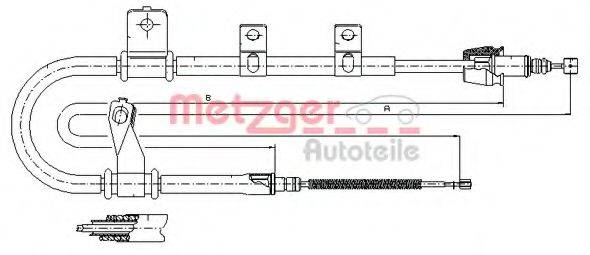 METZGER 172561 Трос, стояночная тормозная система