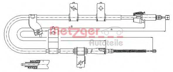 METZGER 172565 Трос, стояночная тормозная система