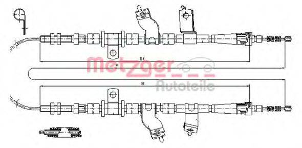 METZGER 173501 Трос, стояночная тормозная система